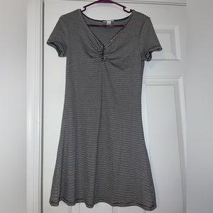 Arizona Black and white striped dress with buttons